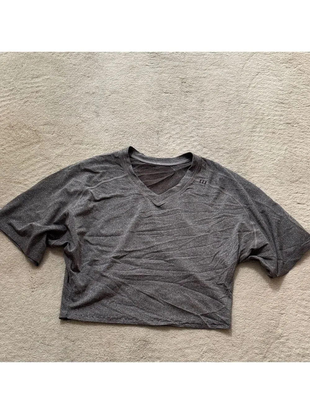 lululemon athletica Charcoal V-Neck crop Tee